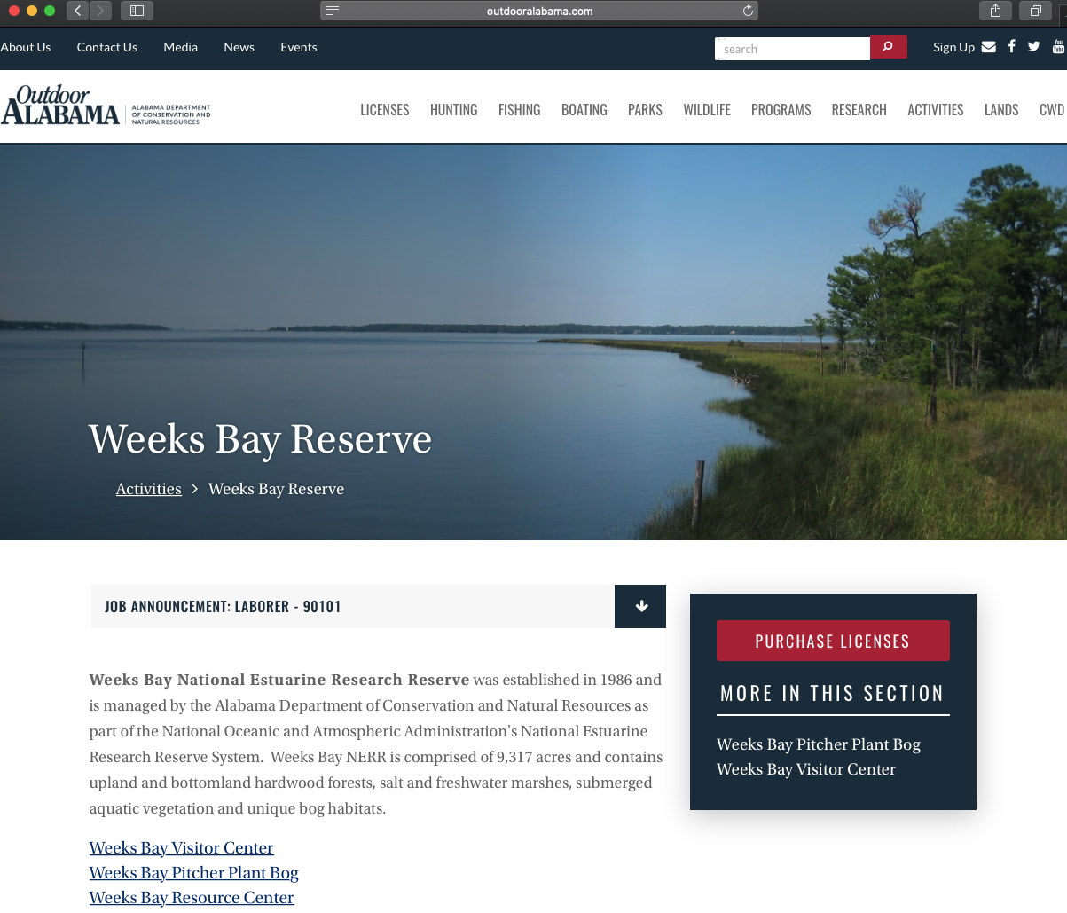 Outdoor Alabama Weeks Bay Reserve