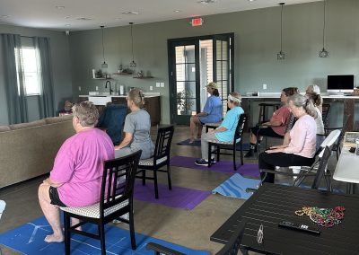 Chair yoga activity at Homestead RV Community