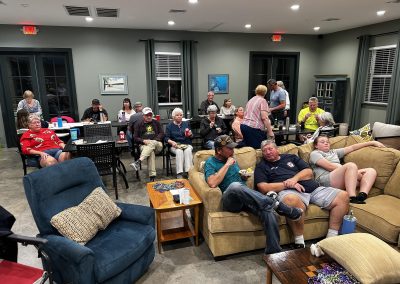 Guest enjoying a move in the events center