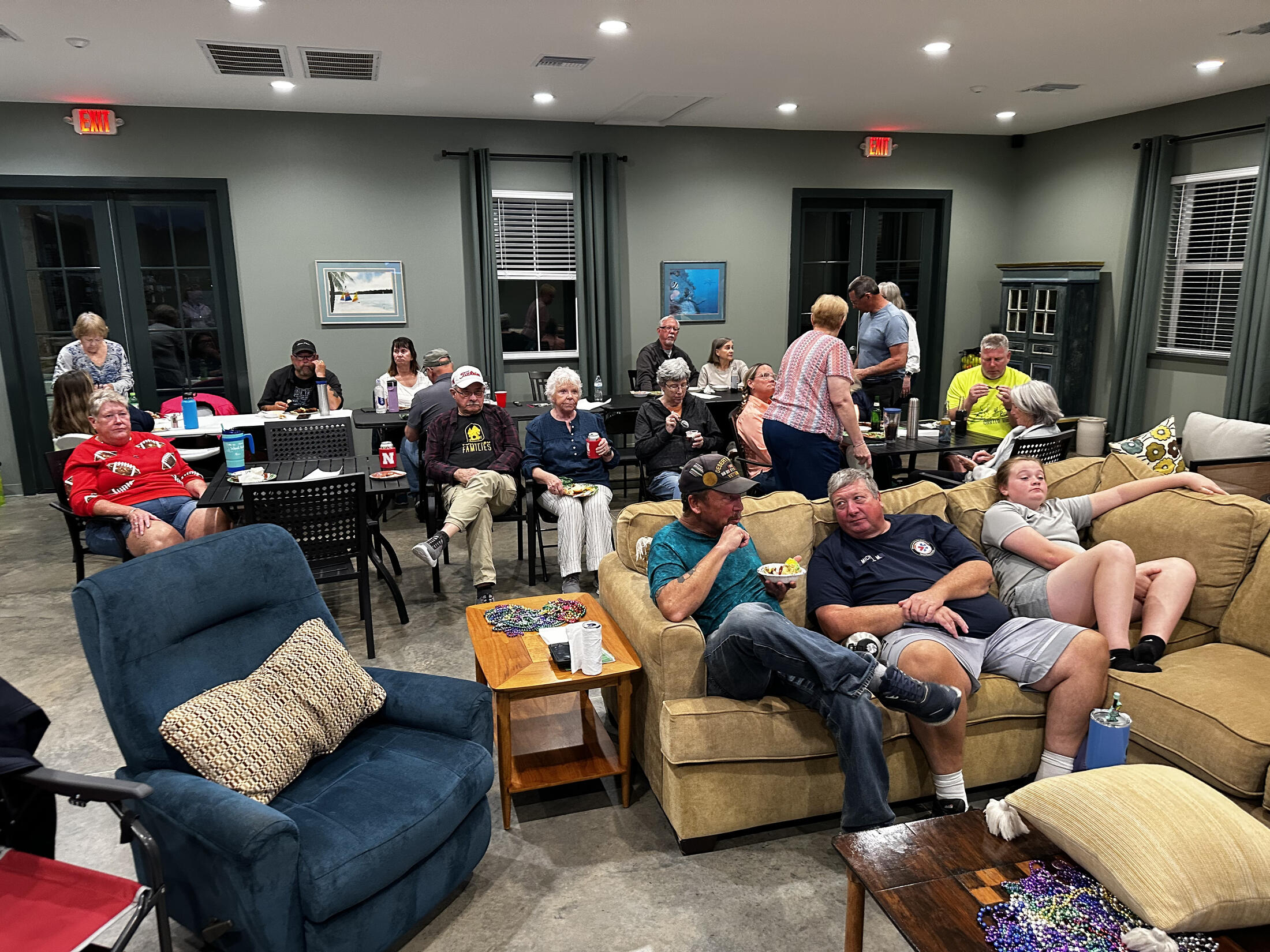 Guest enjoying a move in the events center